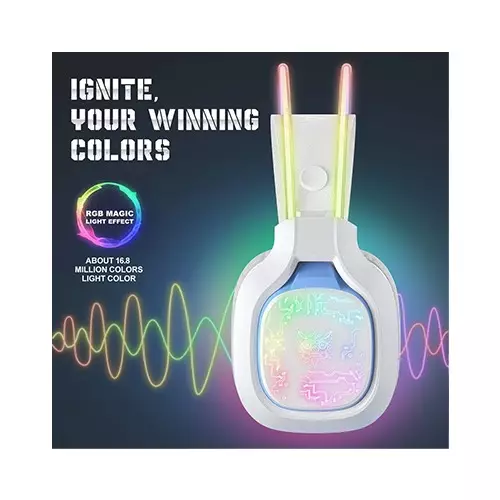 ONIKUMA X22 Cool RGB Dynamic Light Wired Gaming Headset (White)-2