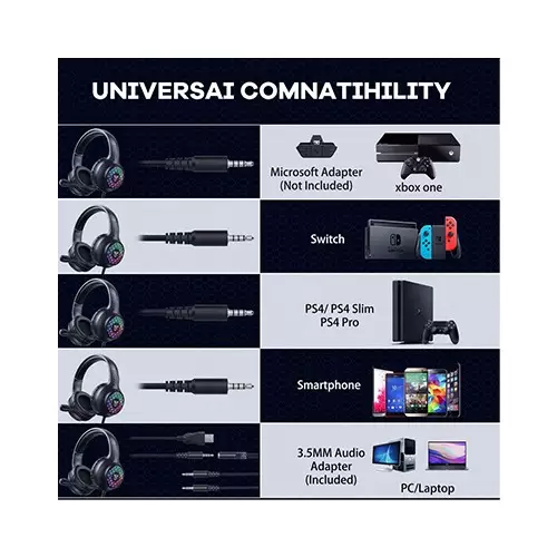 Onikuma X7 PRO RGB Light Noise-canceling Wired Gaming Headset - 4