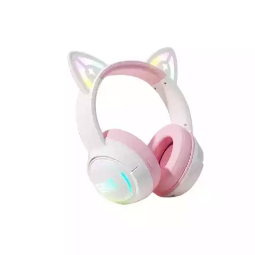 ONIKUMA GT838 Wireless RGB Gaming Pink Headset with Microphone