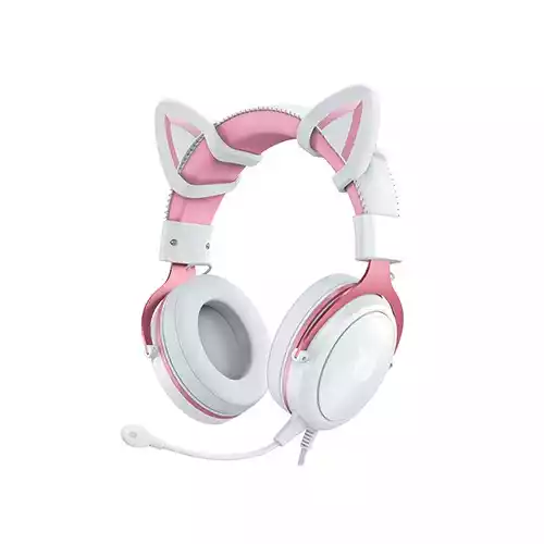 ONIKUMA X10 Pink Cat Ears Stereo Noise Cancellation Gaming Headset