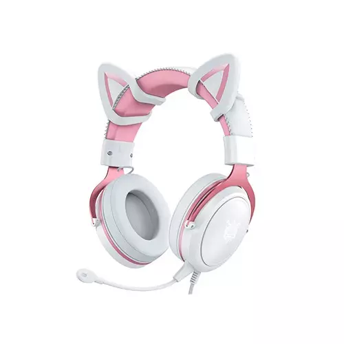 ONIKUMA X10 Pink Cat Ears Stereo Noise Cancellation Gaming Headset
