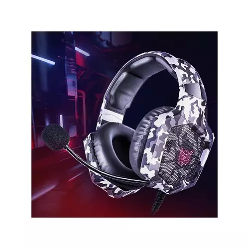 ONIKUMA K8 RGB Wired Stereo Gaming Headphones (Camou-Gray) - 1