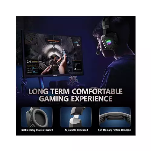 ONIKUMA K8 RGB Wired Stereo Gaming Headphones (Camou-Gray) - 3