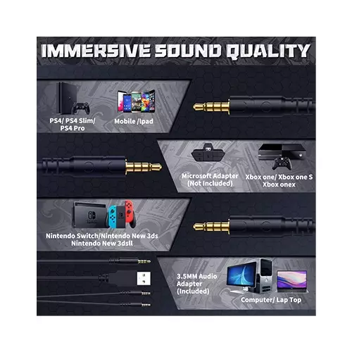 ONIKUMA K19 RGB Professional Gaming Headphone (Camou-White) - 5