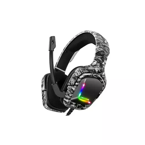 ONIKUMA K20 RGB Wired Gaming Headsets (Camou-Gray)