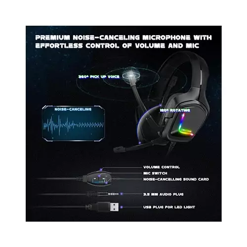 ONIKUMA K20 RGB Wired Gaming Headsets (Camou-Gray)-gallery-1