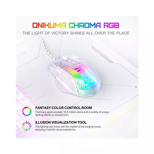ONIKUMA CW923 12800 DPI Wired RGB Transparent Gaming Mouse-gallery-2