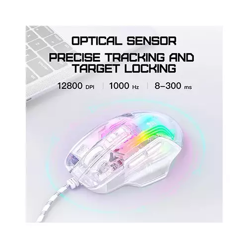 ONIKUMA CW923 12800 DPI Wired RGB Transparent Gaming Mouse-gallery-3