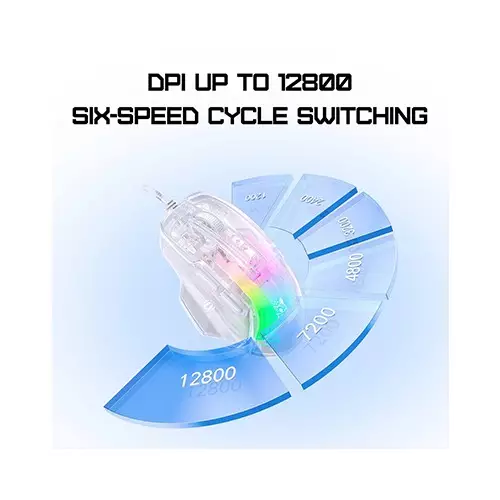ONIKUMA CW923 12800 DPI Wired RGB Transparent Gaming Mouse-gallery-4
