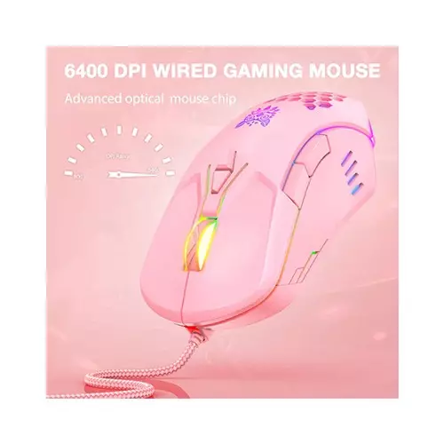 ONIKUMA CW902 RGB Wired Gaming Mouse (Pink)-gallery-3