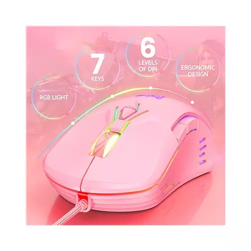 ONIKUMA CW902 RGB Wired Gaming Mouse (Pink)-gallery-1