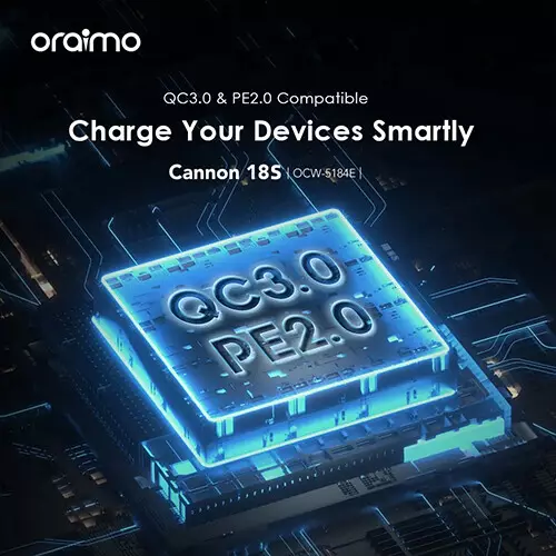 Oraimo Cannon 18S OCW-5184E-C53 18W QC3.0 & PE2.0 Charger with Type-C Cable-gallery-3