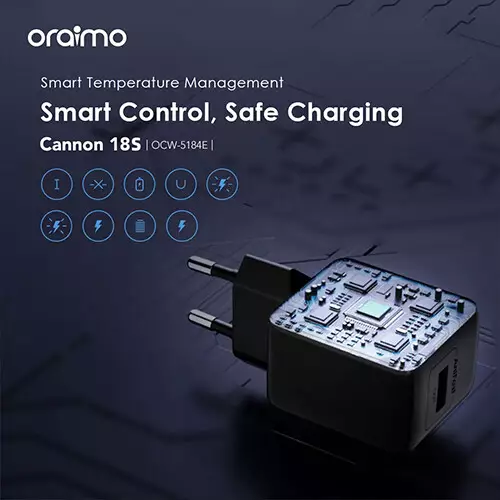 Oraimo Cannon 18S OCW-5184E+M53 18W QC3.0 & PE2.0 Charger with Micro USB Cable-gallery-2