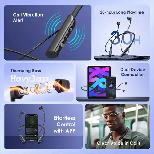 Oraimo OEB-311 Necklace Lite Enc Wireless Neckband (SpeedBlack)-gallery-2