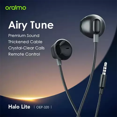 Oraimo Halo Lite 3.5MM Half In-ear Earphone (Blue) - 0