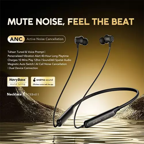 Oraimo Necklace 5 Tahsan Tuned ANC Bluetooth Neckband-gallery-1