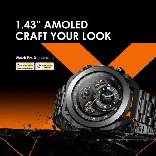 Oraimo OSW-851H Watch Pro X 1.43" Amoled IP68 SmartWatch (Black)-gallery-4