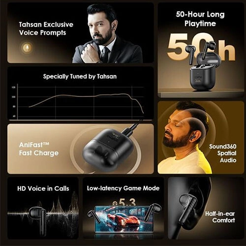 Oraimo FreePods Neo x Tahsan True Wireless Earbuds(Light Gold) - 2