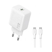 Oraimo PowerGaN 451 45W GaN White Charger with USB-C Cable (EU)
