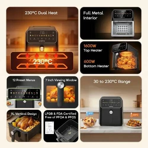 Oraimo Intellifry 1600W 9L (OAF-502A) Air Fryer - 1