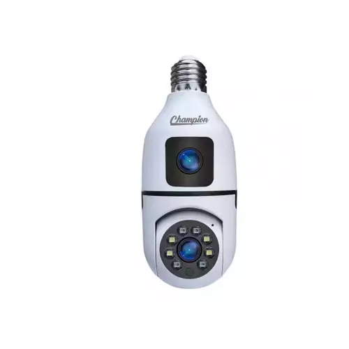 Champion Double Lens PTZ Bulb Wi-Fi 3MP IP Camera With V380