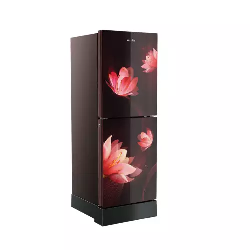 Whirlpool Fresh Magic Pro 236L Glass Door Florina Red Refrigerator-gallery-1