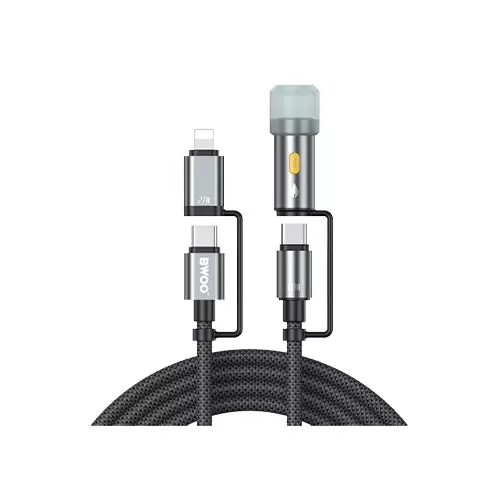 BWOO BO-X307 4-in-1 Lightning & Type-C Charging Cable with Lighter