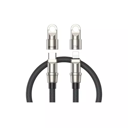 BWOO BO-X309 2 In 1 Type-C to Lightning Charging Cable Built-in Phone Lanyard