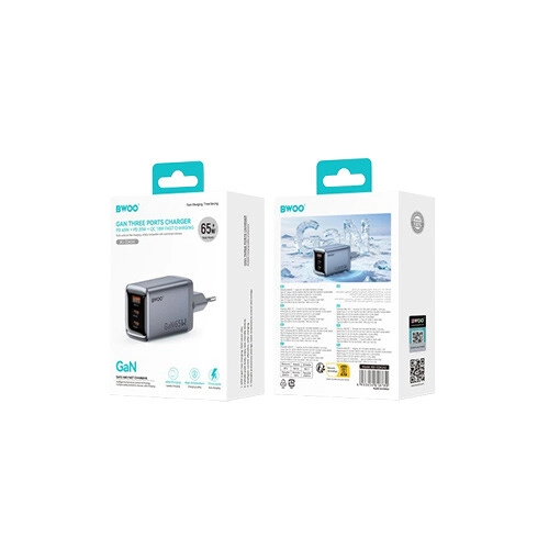 BWOO GaNex 3-Port USB-C 65W GaN Charger - 7