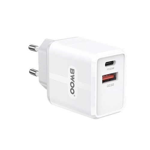 BWOO BO-CDA170 PD 20W USB-A + USB-C Fast Charger - 1