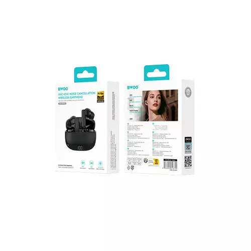 BWOO BO-BW40 Half-in-Ear ANC + ENC Wireless Earbuds - 3