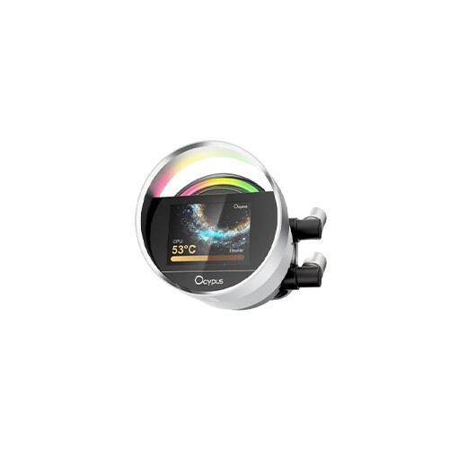 Ocypus Sigma L24 ARGB 240mm AIO Liquid CPU Cooler with Display (White) - 1