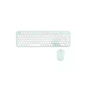 Mofii Geezer Honey S Wireless Keyboard Mouse Combo - (White-Green)