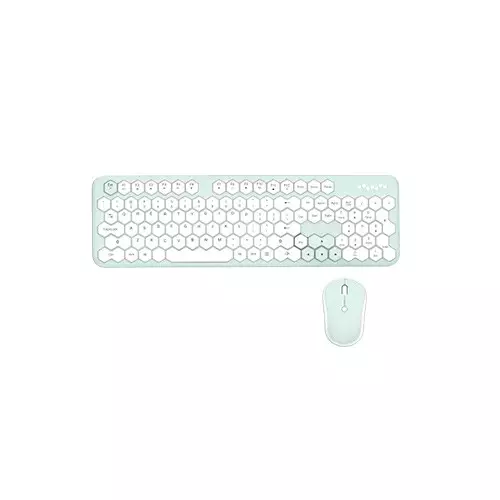 Mofii Geezer Honey S Wireless Keyboard Mouse Combo - (White-Green)