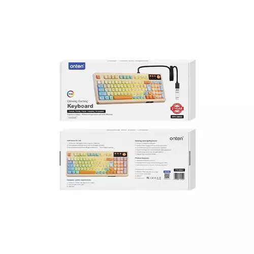 ONTEN OTN-KB201 WIRED BACKLIT Keyboard WITH Audio Control +Type-C OTG - 3
