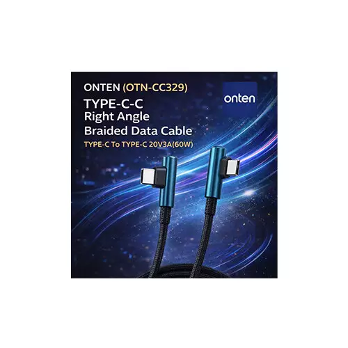 ONTEN OTN-CC329 TYPE-C-C Right Angle Braided Data Cable-gallery-1