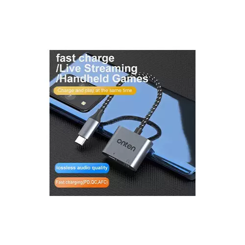 Onten OTN-288 Type-C TO 3.5MM Fast Charging Audio Converter - 1