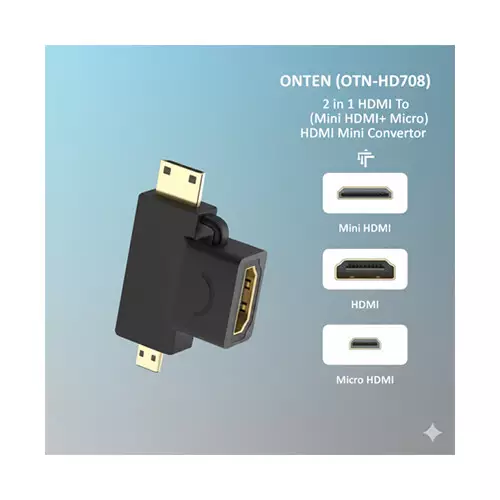 Onten OTN-HD708 HDMI to Micro HDMI & Mini HDMI Converter - 1