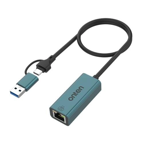 Onten OTN-UE106+ USB-C and USB-A to Ethernet Adapter