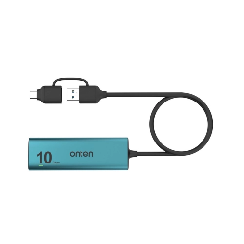 ONTEN 5-in-2 USB 3.2 Gen 2 4-Port 10G Hub with Power Supply - 1