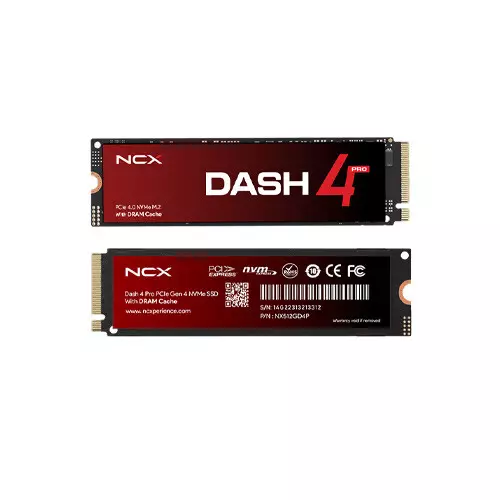 NCX Dash 4 Pro 4TB PCIe Gen 4.0 NVMe SSD with DRAM Cache