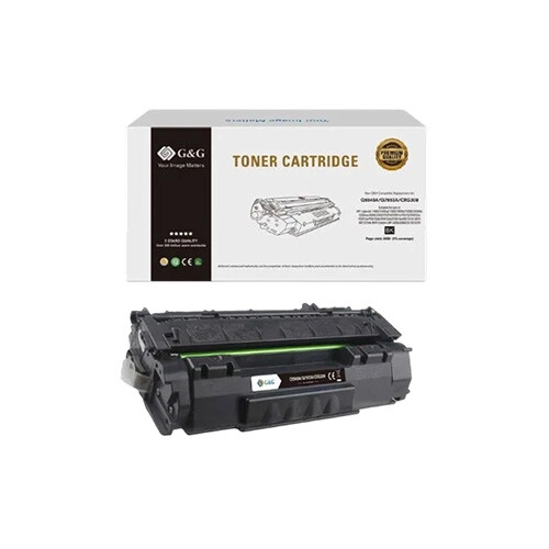 G&G Q5949A/Q7553A/CRG308 Black Laser Toner with Chip - 1
