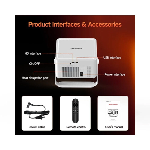 Magcubic HY450 Max 1100 ANSI Lumens 8k Android 14 Portable Projector - 3
