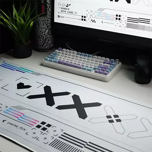 Blisspads BP04 Print Stream Gaming Mouse Pad (White) - 1