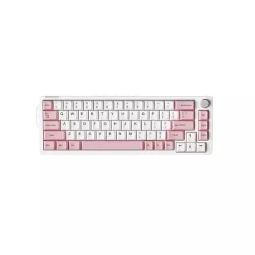 FURYCUBE V68 Tri-Mode Aluminum Alloy Mechanical Keyboard (White-Pink)