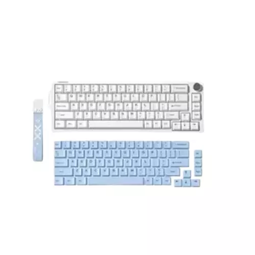 FURYCUBE V68 Tri-Mode Aluminum Alloy Mechanical Keyboard(White-Blue)-gallery-1