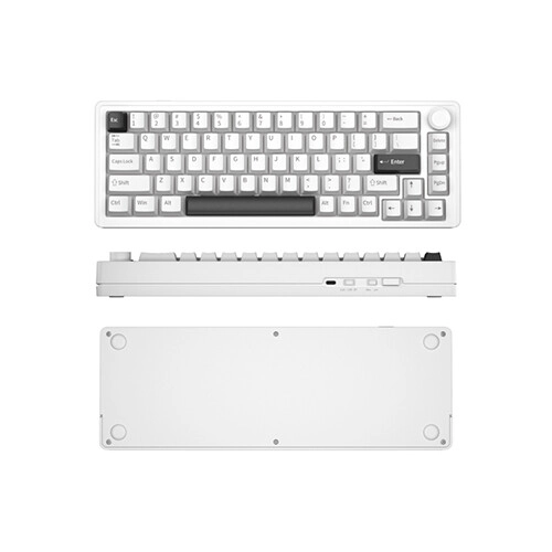 Furycube E68 Pro Hot Swappable Tri-Mode Wireless Mechanical Keyboard (White) - 1