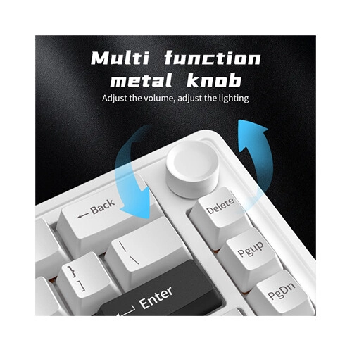 Furycube E68 Pro Hot Swappable Tri-Mode Wireless Mechanical Keyboard (White) - 3