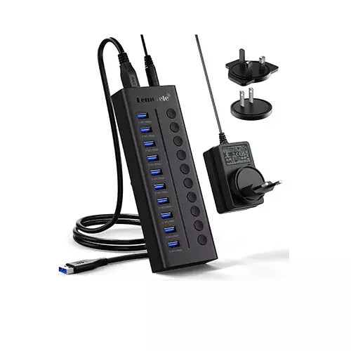 Lemorele TC119 10-in-1 USB 3.0 HUB with Powered Adapter