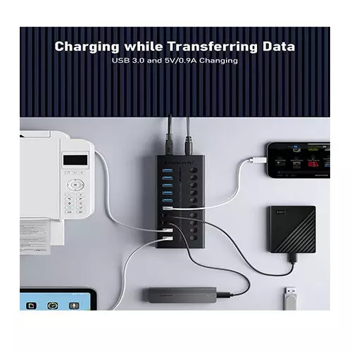 Lemorele TC119 10-in-1 USB 3.0 HUB with Powered Adapter - 1